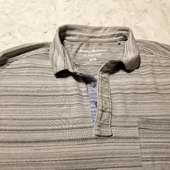 Tommy Bahama Gray Polo Shirt Size Medium - Picture 3 of 7